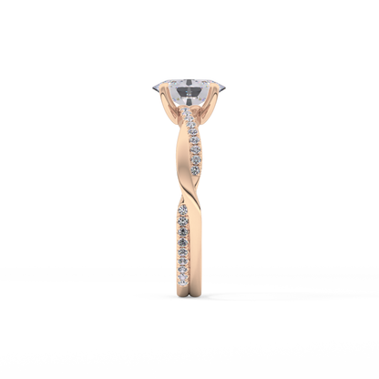 Oval Criss Cross Pave Lab Grown Diamond Engagement Ring