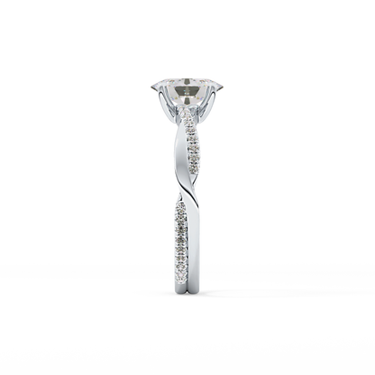 Oval Criss Cross Pave Lab Grown Diamond Engagement Ring