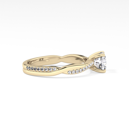 Cushion Criss Cross Pave Lab Grown Diamond Engagement Ring