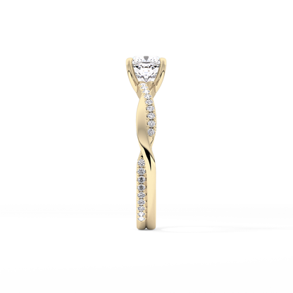 Cushion Criss Cross Pave Lab Grown Diamond Engagement Ring