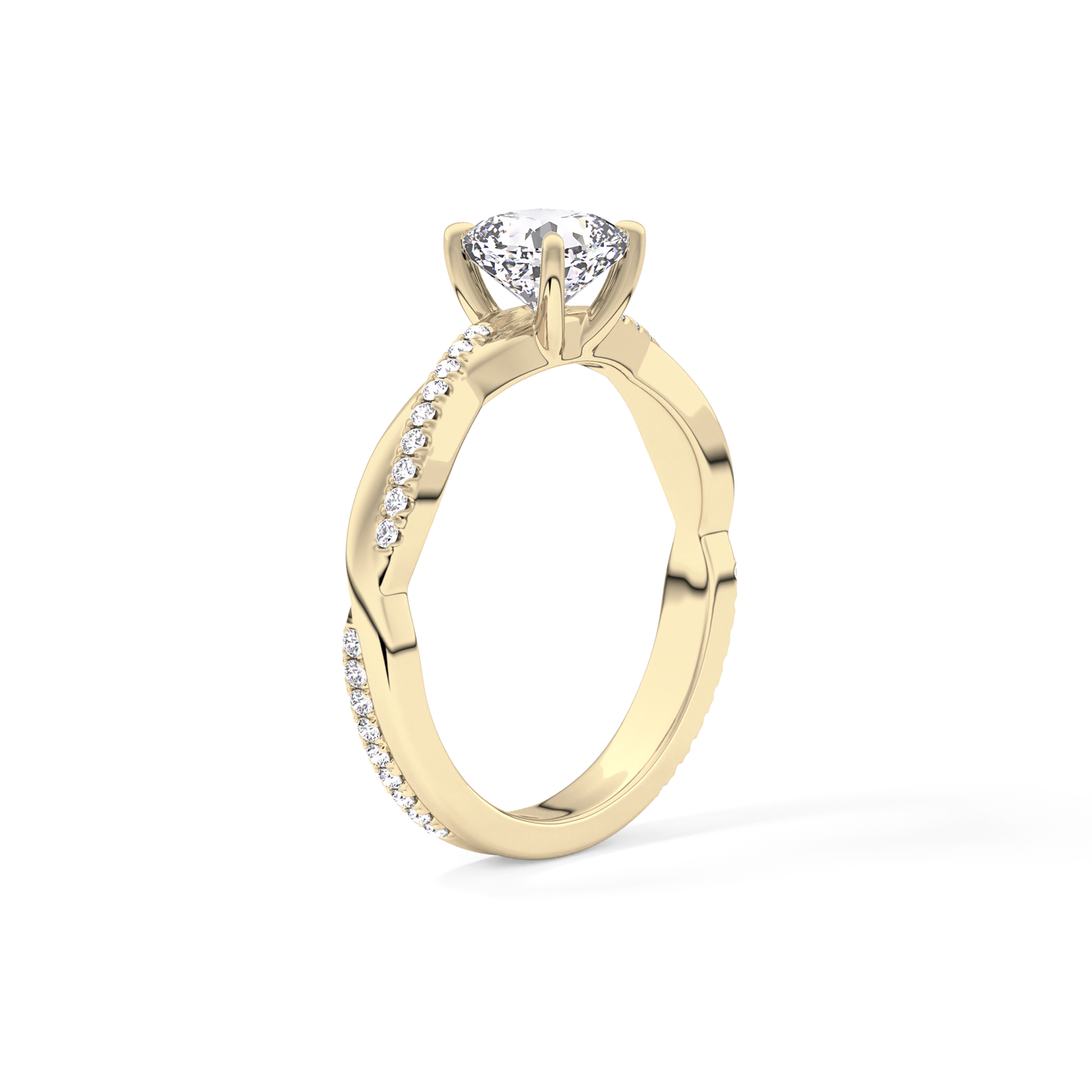 Cushion Criss Cross Pave Lab Grown Diamond Engagement Ring
