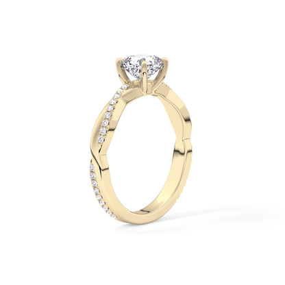 Cushion Criss Cross Pave Lab Grown Diamond Engagement Ring