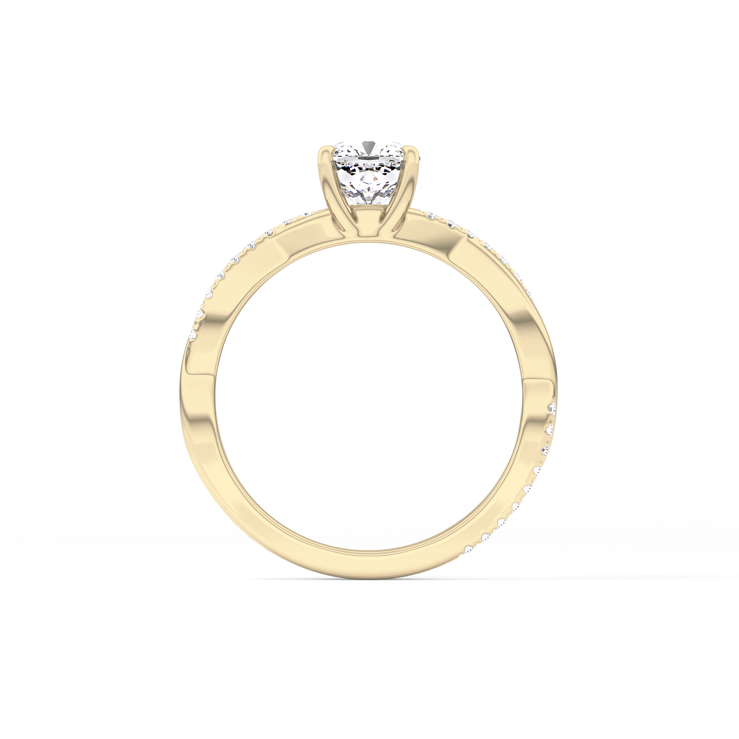 Cushion Criss Cross Pave Lab Grown Diamond Engagement Ring