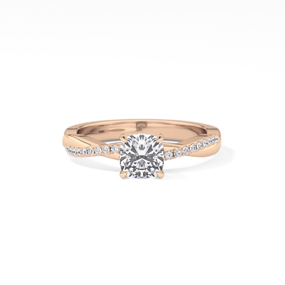 Cushion Criss Cross Pave Lab Grown Diamond Engagement Ring