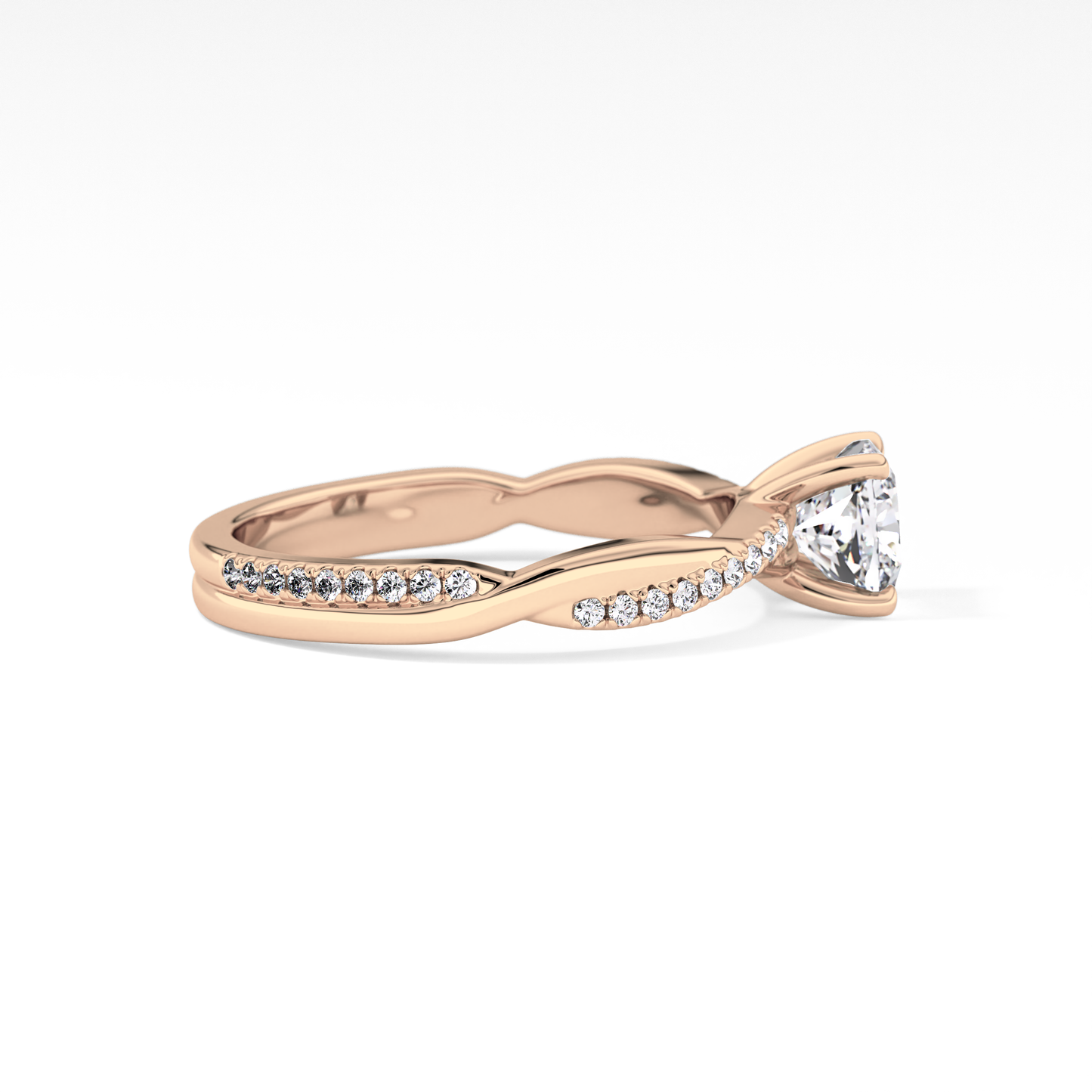 Cushion Criss Cross Pave Lab Grown Diamond Engagement Ring