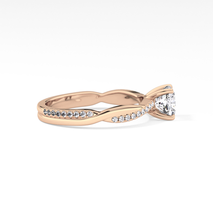 Cushion Criss Cross Pave Lab Grown Diamond Engagement Ring