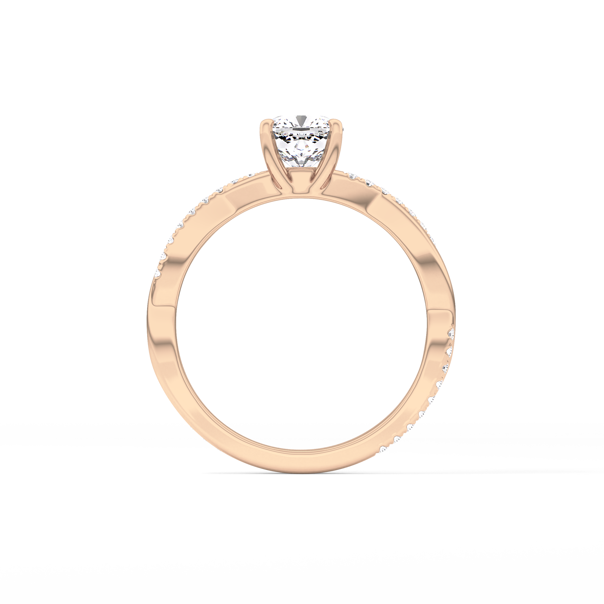 Cushion Criss Cross Pave Lab Grown Diamond Engagement Ring