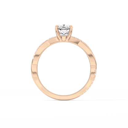 Cushion Criss Cross Pave Lab Grown Diamond Engagement Ring