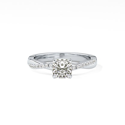 Cushion Criss Cross Pave Lab Grown Diamond Engagement Ring