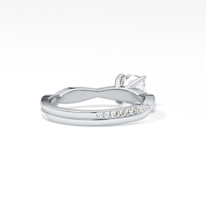 Cushion Criss Cross Pave Lab Grown Diamond Engagement Ring