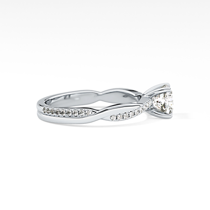 Cushion Criss Cross Pave Lab Grown Diamond Engagement Ring