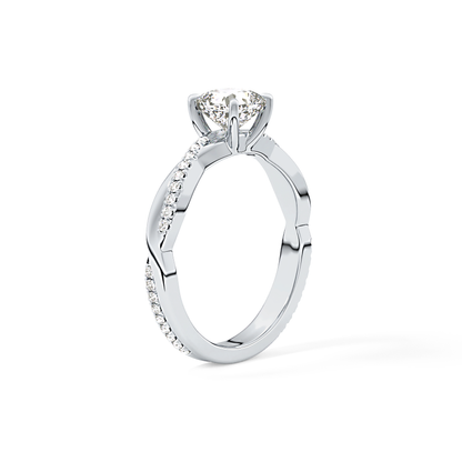 Cushion Criss Cross Pave Lab Grown Diamond Engagement Ring