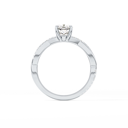 Cushion Criss Cross Pave Lab Grown Diamond Engagement Ring