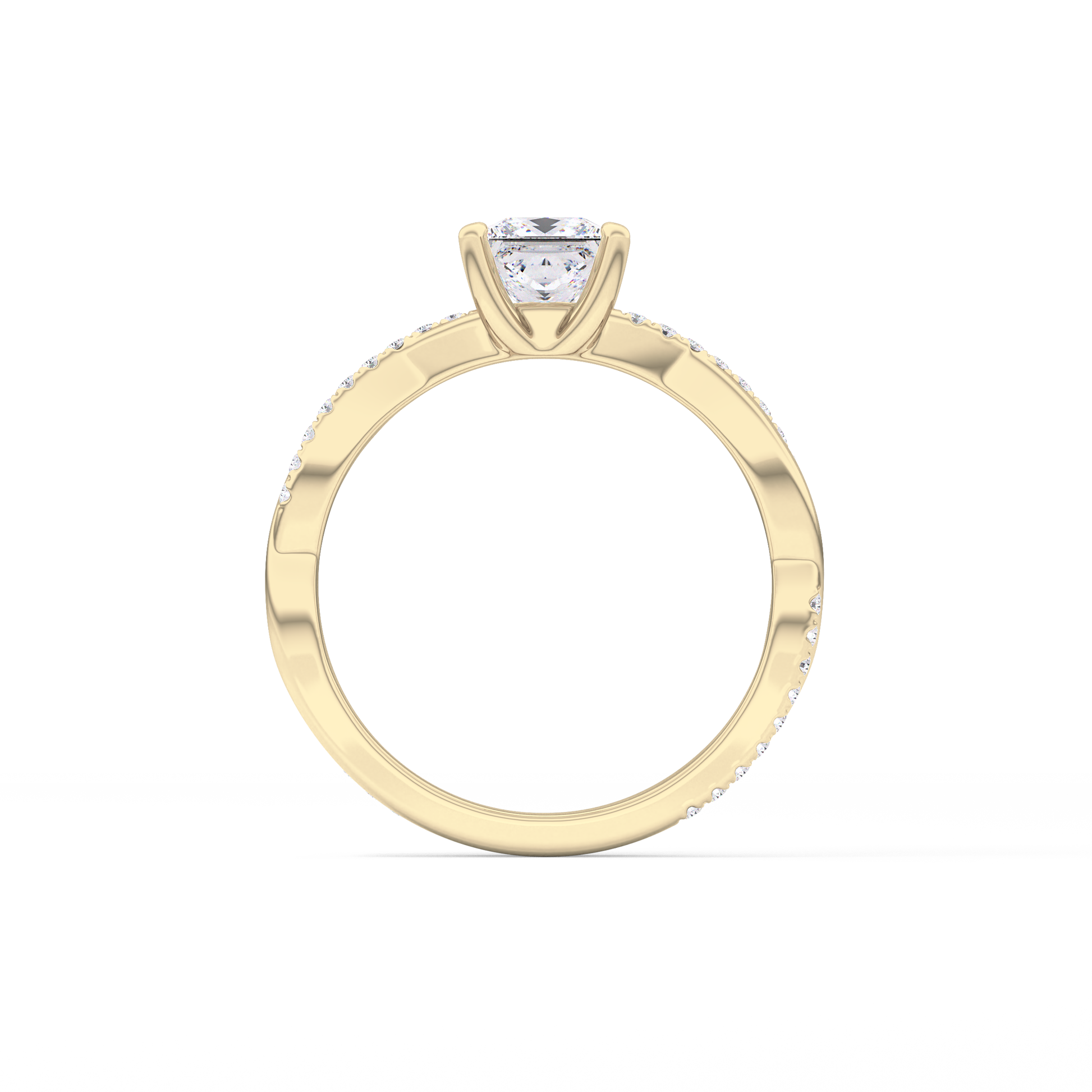 Princess Pave Lab Grown Diamond Engagement Ring