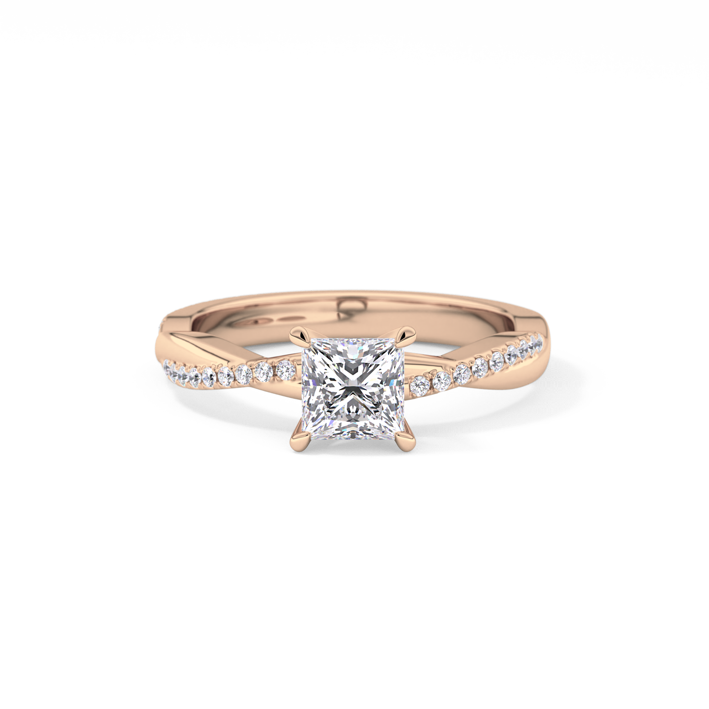 Princess Pave Lab Grown Diamond Engagement Ring