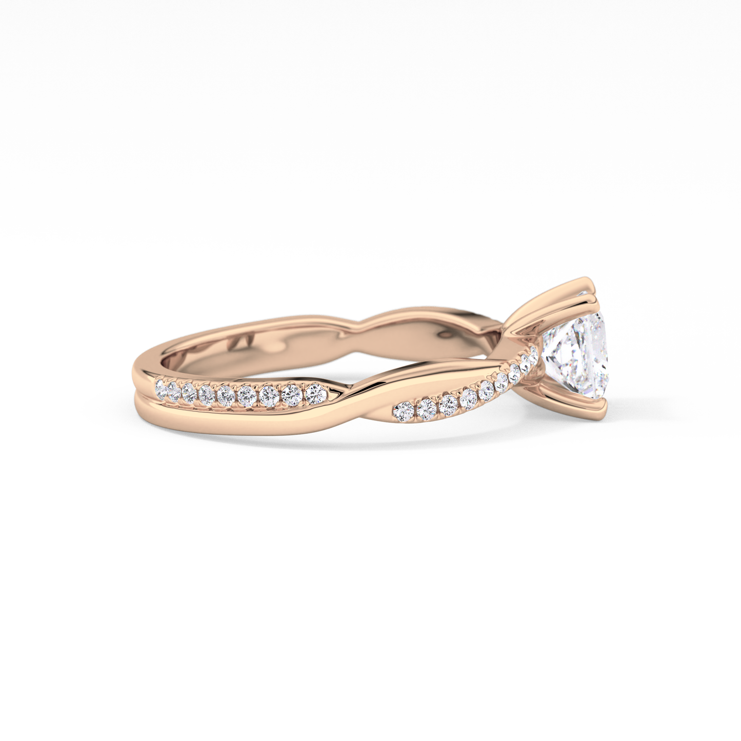 Princess Pave Lab Grown Diamond Engagement Ring
