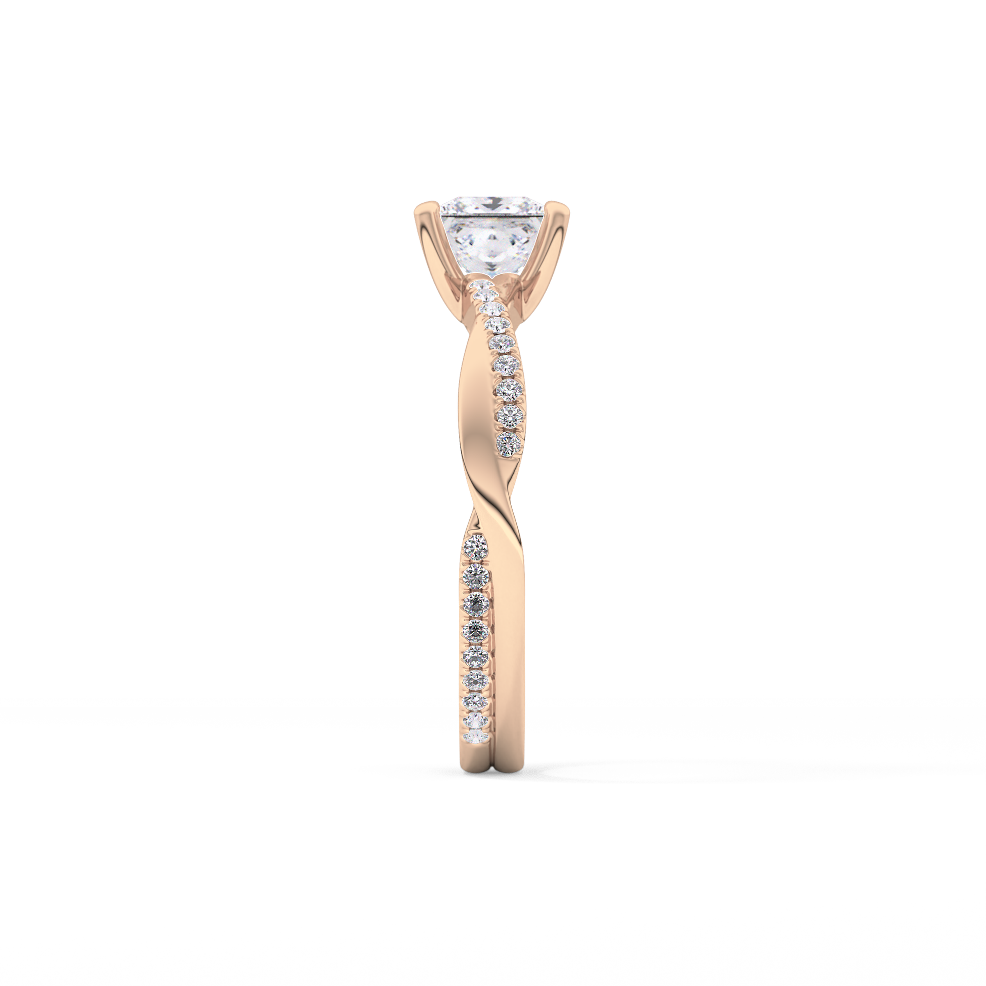 Princess Pave Lab Grown Diamond Engagement Ring