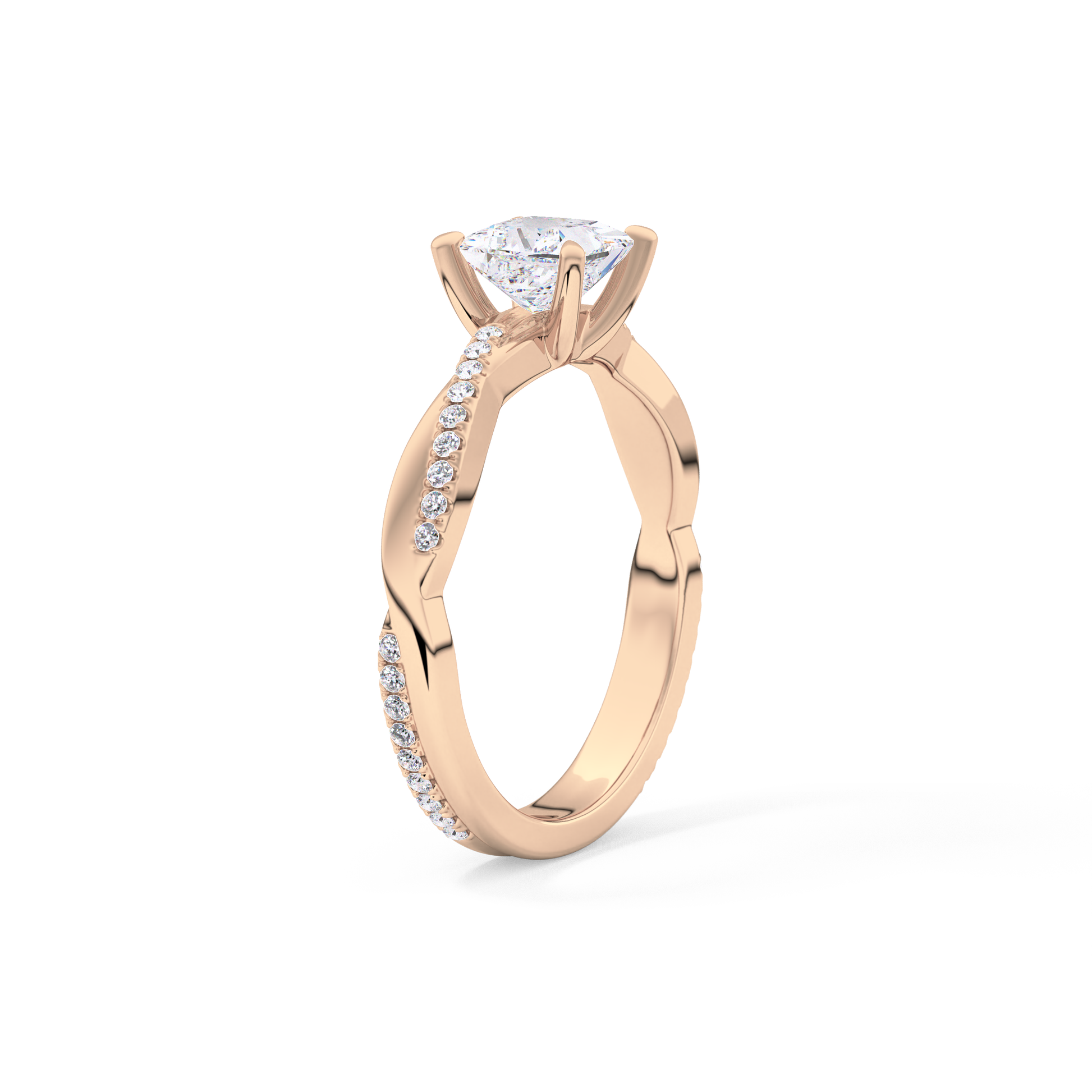 Princess Pave Lab Grown Diamond Engagement Ring