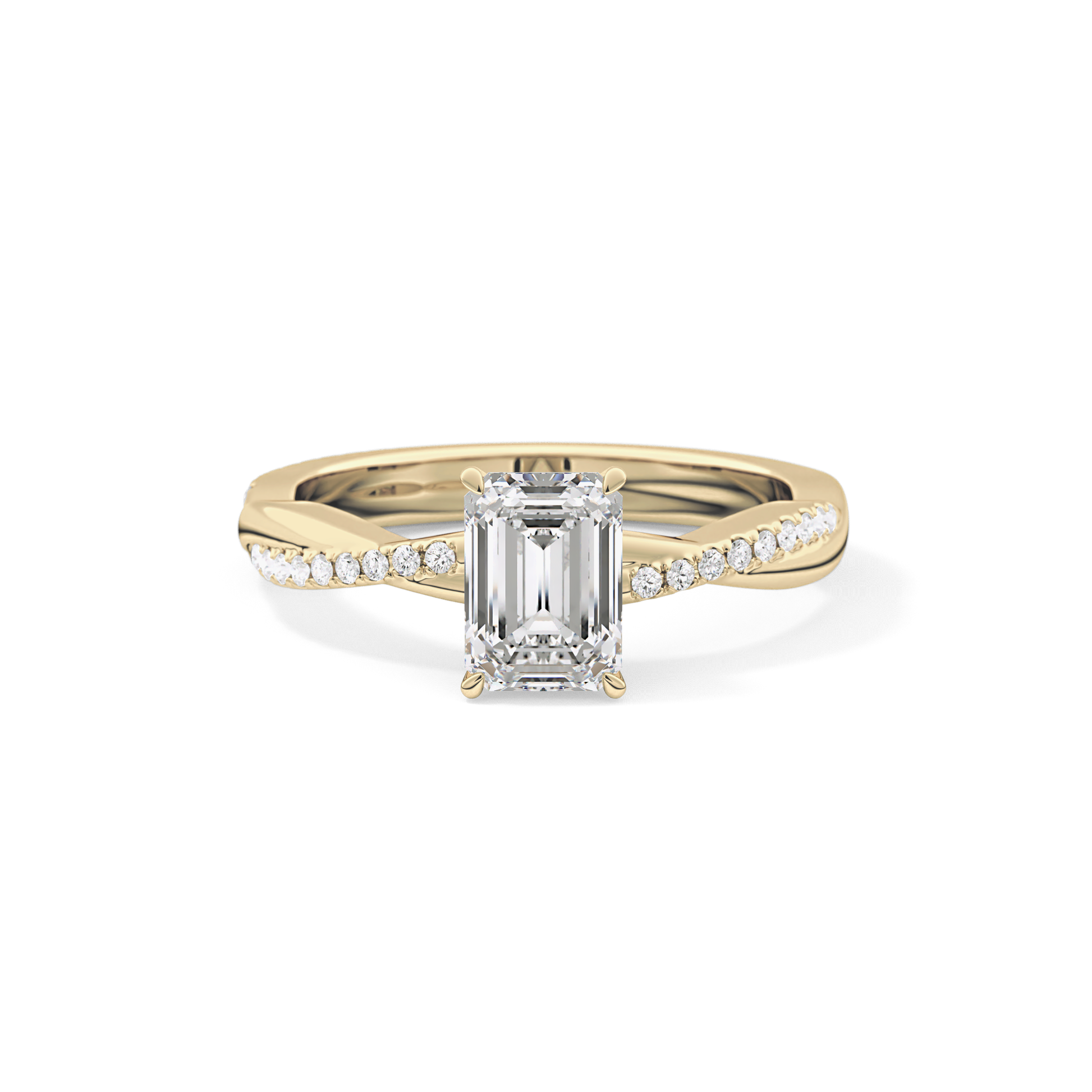 Emerald Pave Lab Grown Diamond Engagement Ring