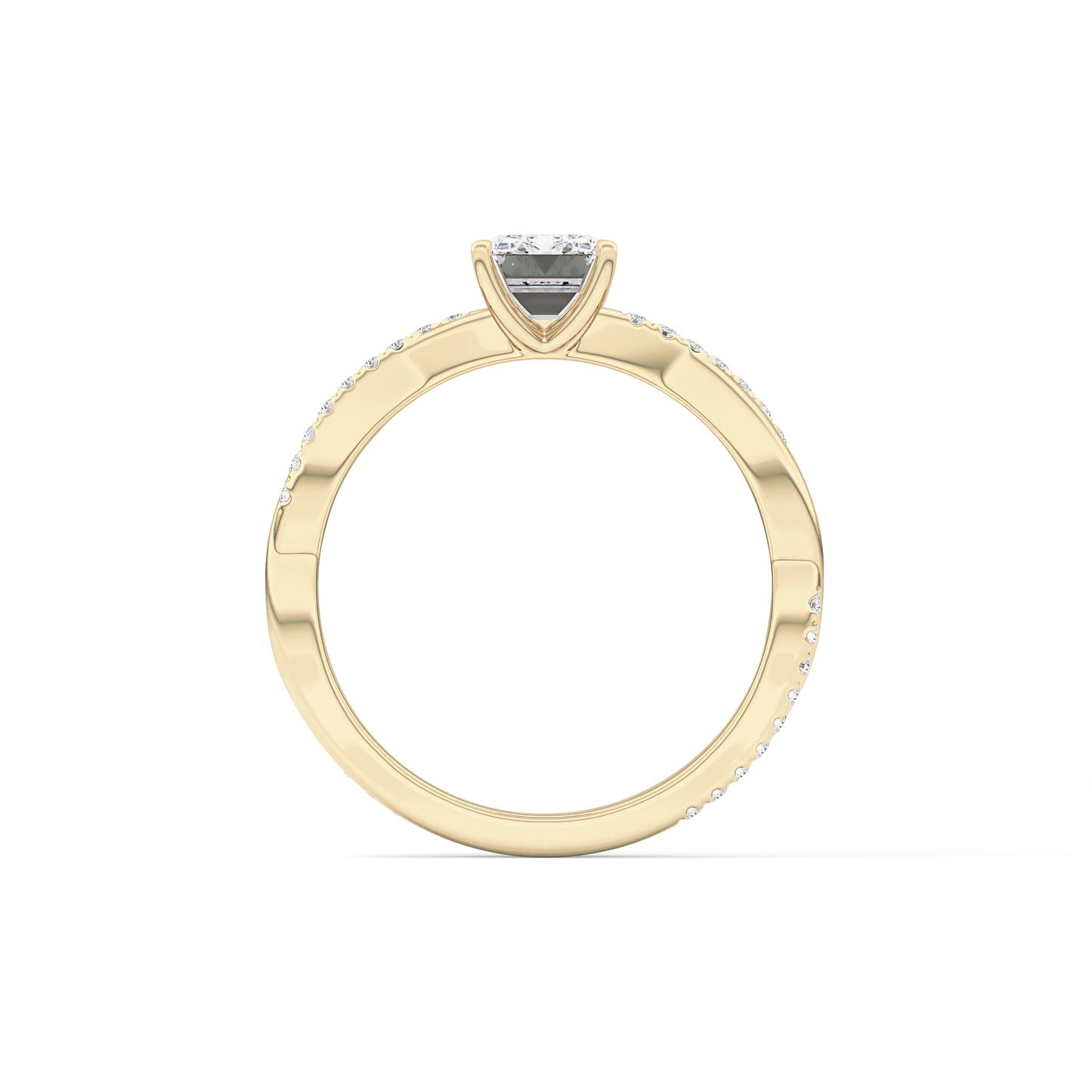 Emerald Pave Lab Grown Diamond Engagement Ring