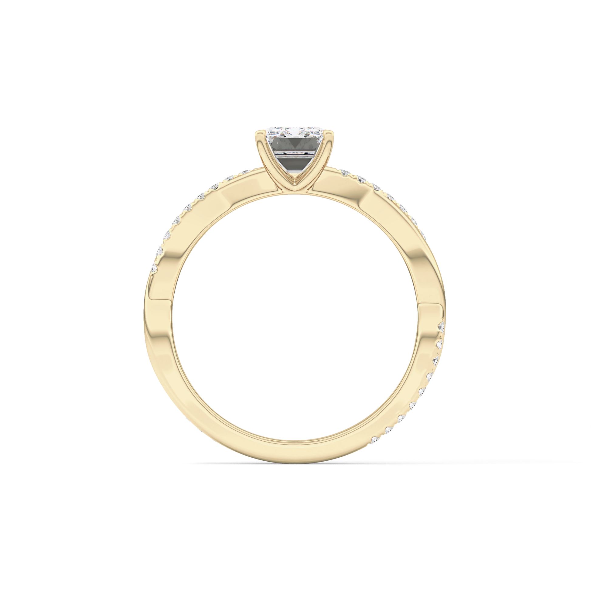 Emerald Pave Lab Grown Diamond Engagement Ring
