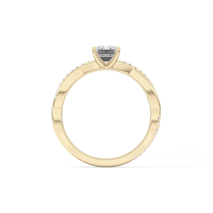 Emerald Pave Lab Grown Diamond Engagement Ring
