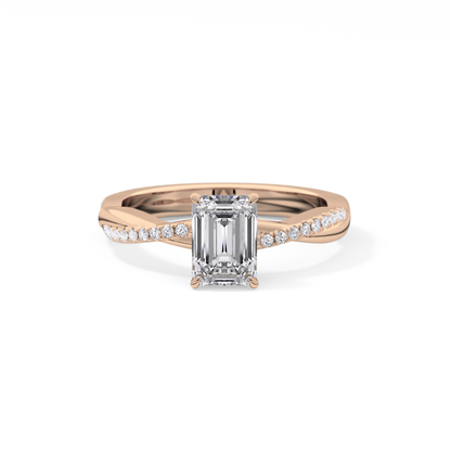 Emerald Pave Lab Grown Diamond Engagement Ring
