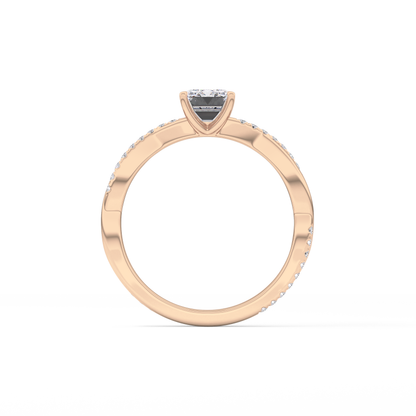 Emerald Pave Lab Grown Diamond Engagement Ring