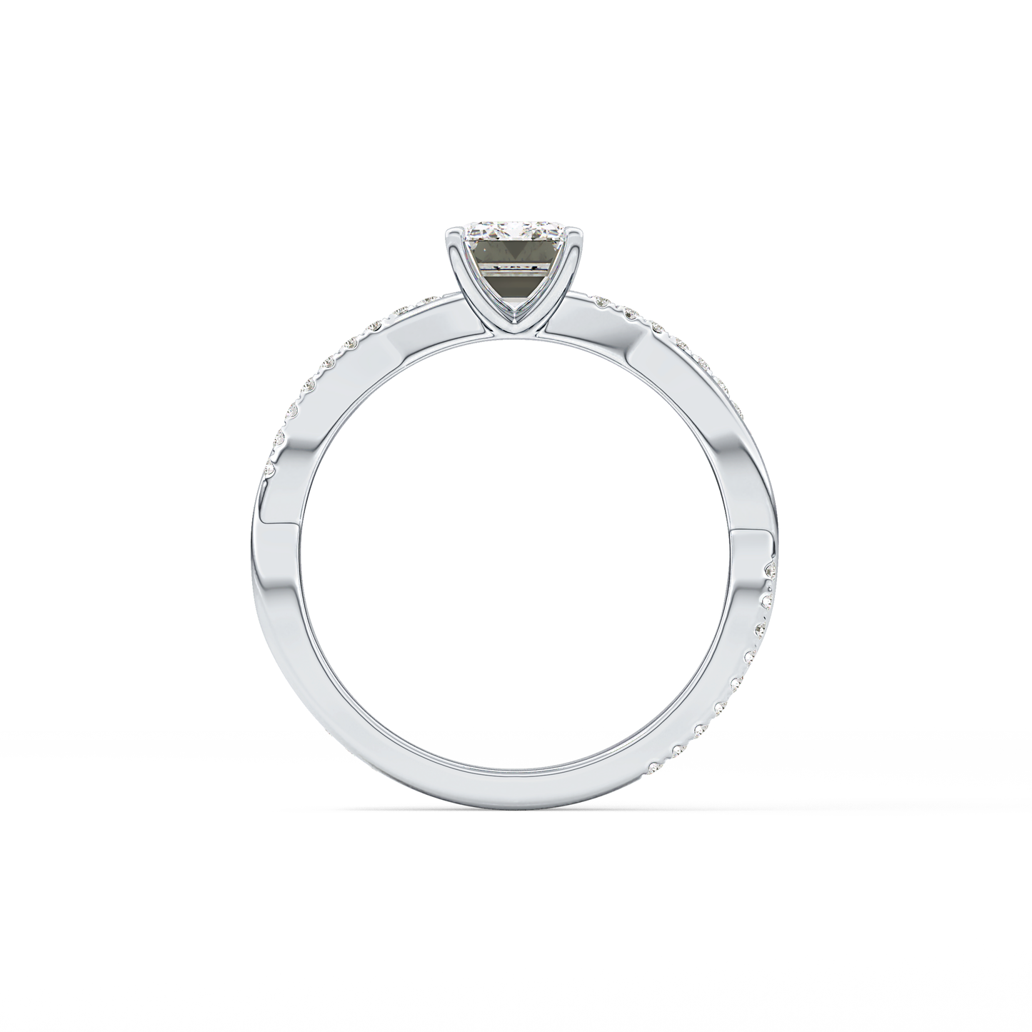 Emerald Pave Lab Grown Diamond Engagement Ring