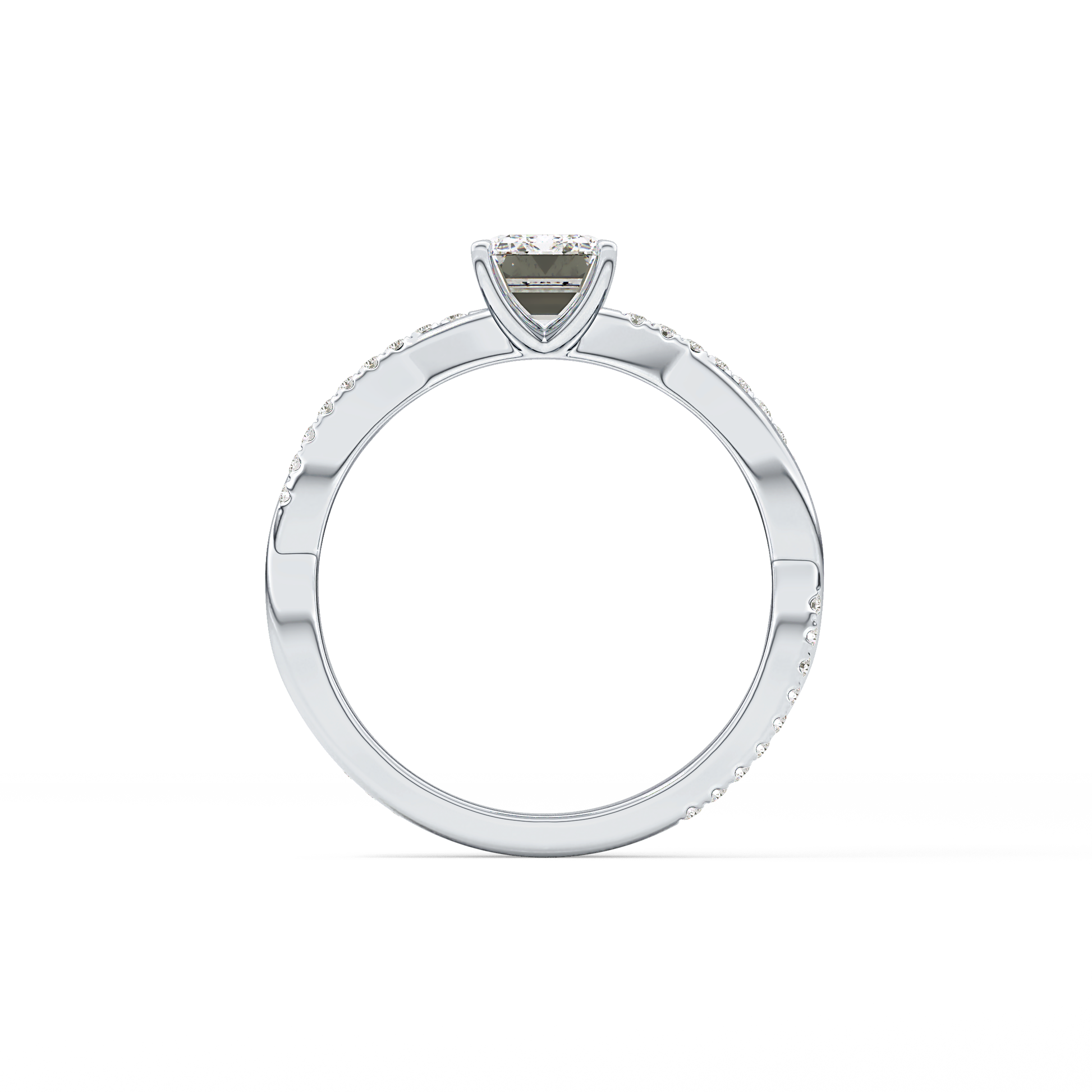 Emerald Pave Lab Grown Diamond Engagement Ring