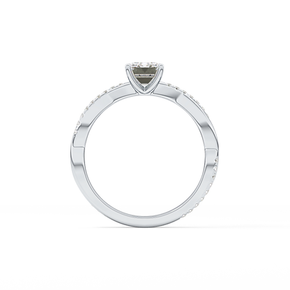 Emerald Pave Lab Grown Diamond Engagement Ring