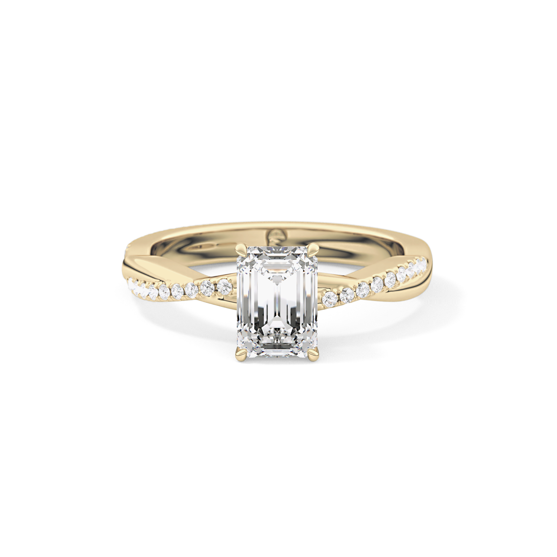 Emerald Solitaire Lab Grown Diamond Engagement Ring