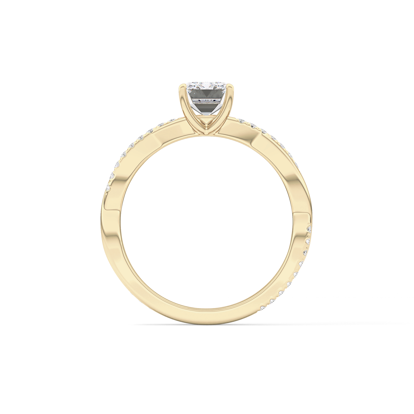 Emerald Solitaire Lab Grown Diamond Engagement Ring