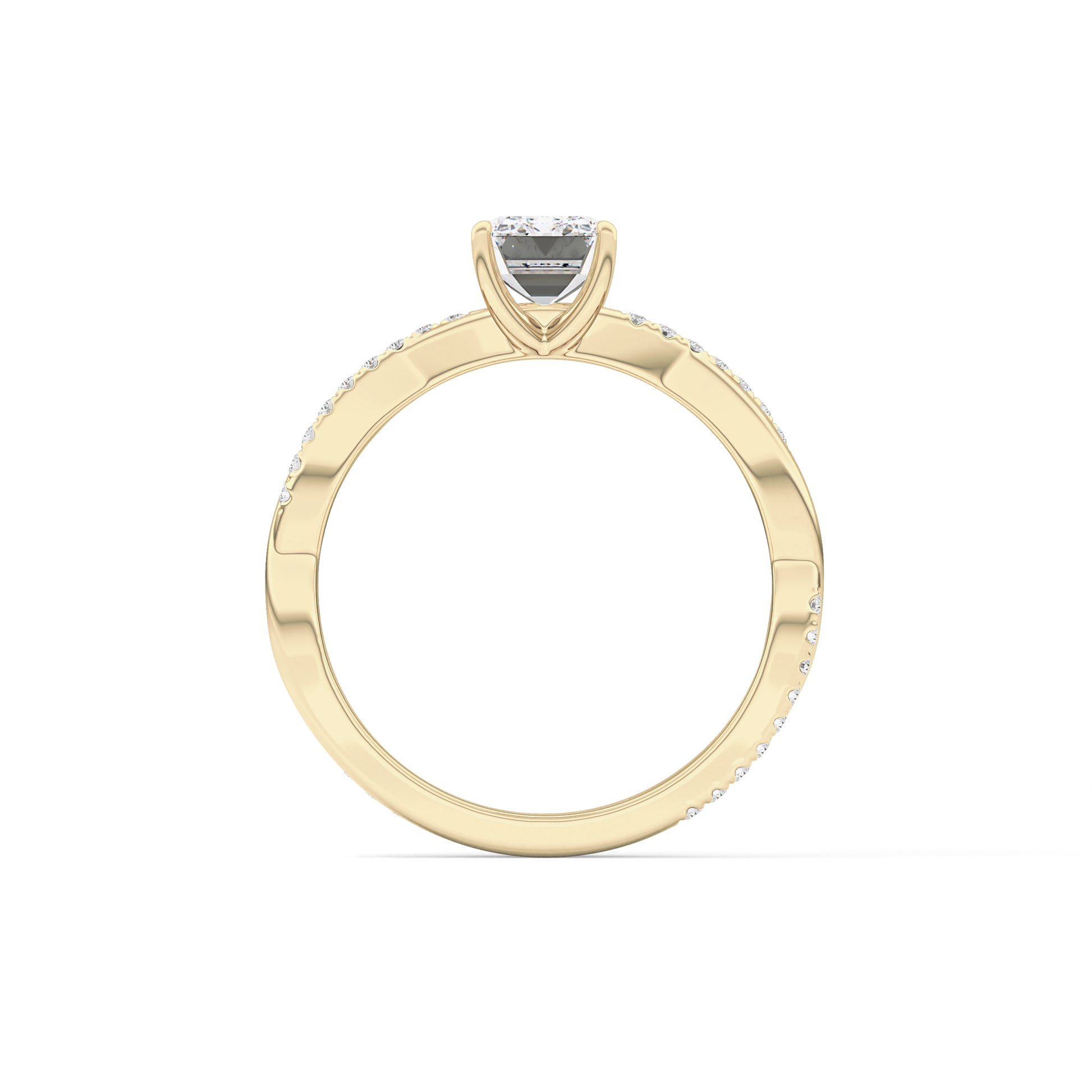 Emerald Solitaire Lab Grown Diamond Engagement Ring