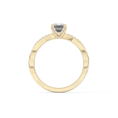 Emerald Solitaire Lab Grown Diamond Engagement Ring