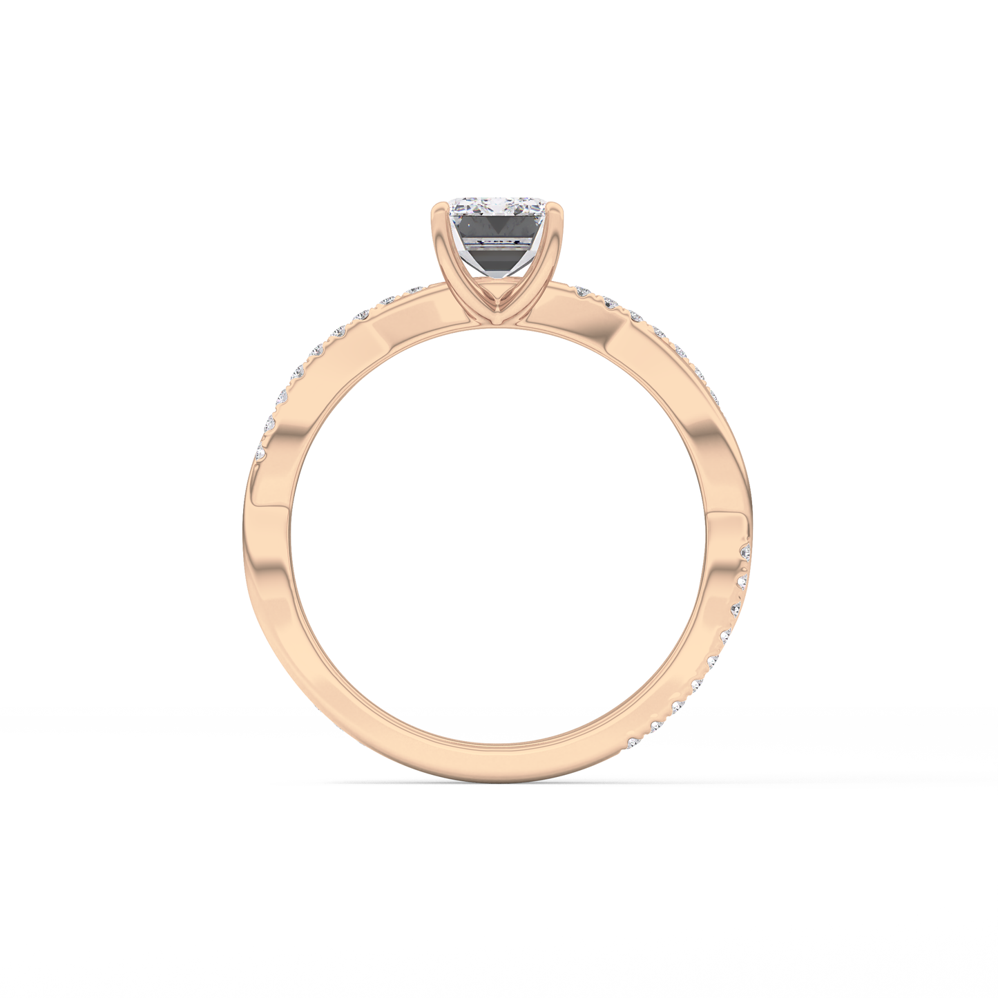 Emerald Solitaire Lab Grown Diamond Engagement Ring