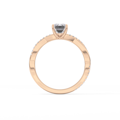 Emerald Solitaire Lab Grown Diamond Engagement Ring