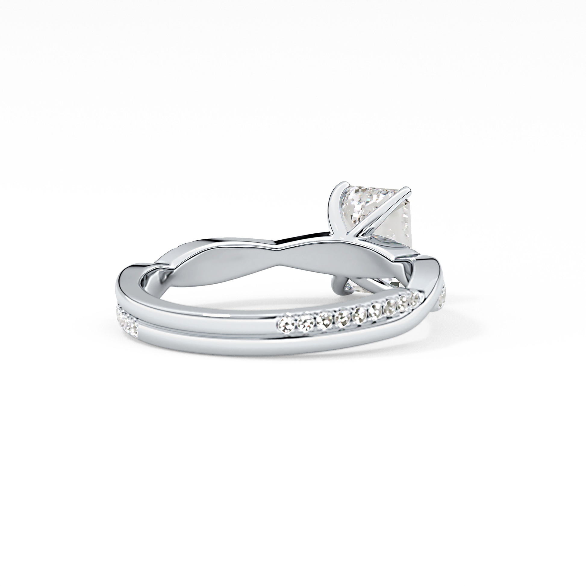 Emerald Solitaire Lab Grown Diamond Engagement Ring