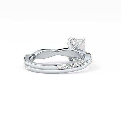 Emerald Solitaire Lab Grown Diamond Engagement Ring