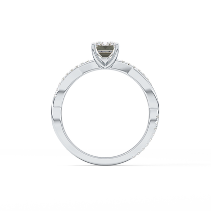 Emerald Solitaire Lab Grown Diamond Engagement Ring