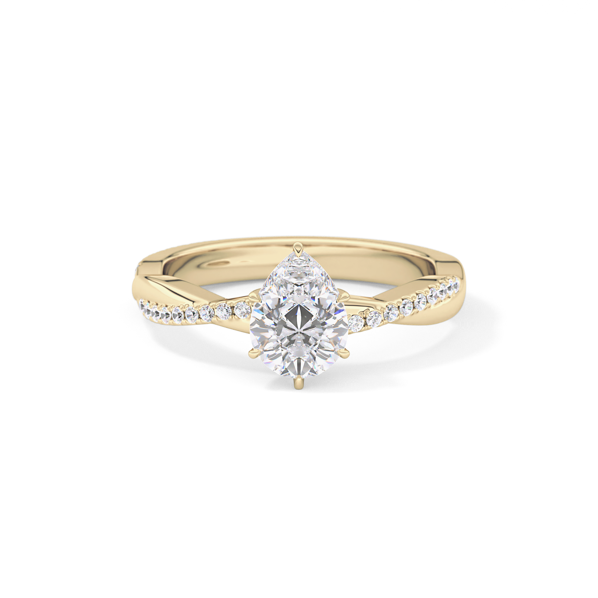 Pear Pave Lab Grown Diamond Engagement Ring