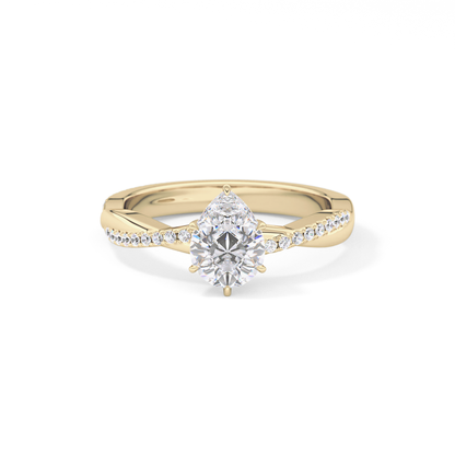 Pear Pave Lab Grown Diamond Engagement Ring