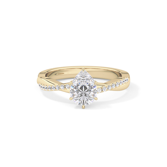Pear Pave Lab Grown Diamond Engagement Ring