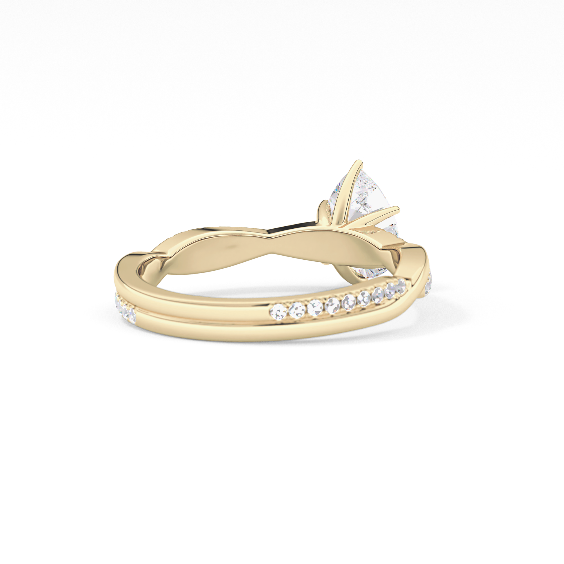 Pear Pave Lab Grown Diamond Engagement Ring
