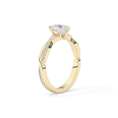 Pear Pave Lab Grown Diamond Engagement Ring