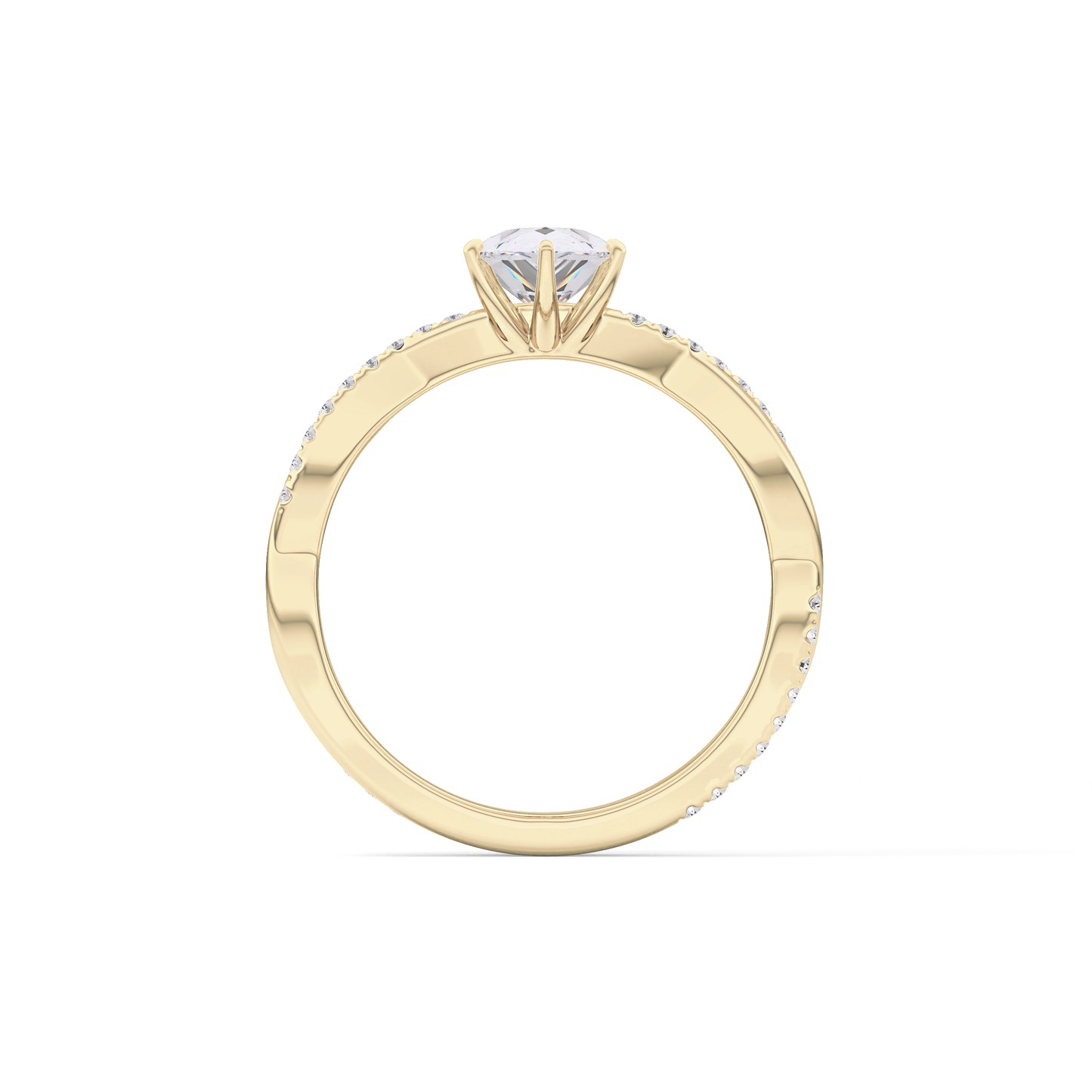 Pear Pave Lab Grown Diamond Engagement Ring