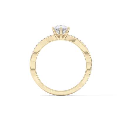Pear Pave Lab Grown Diamond Engagement Ring