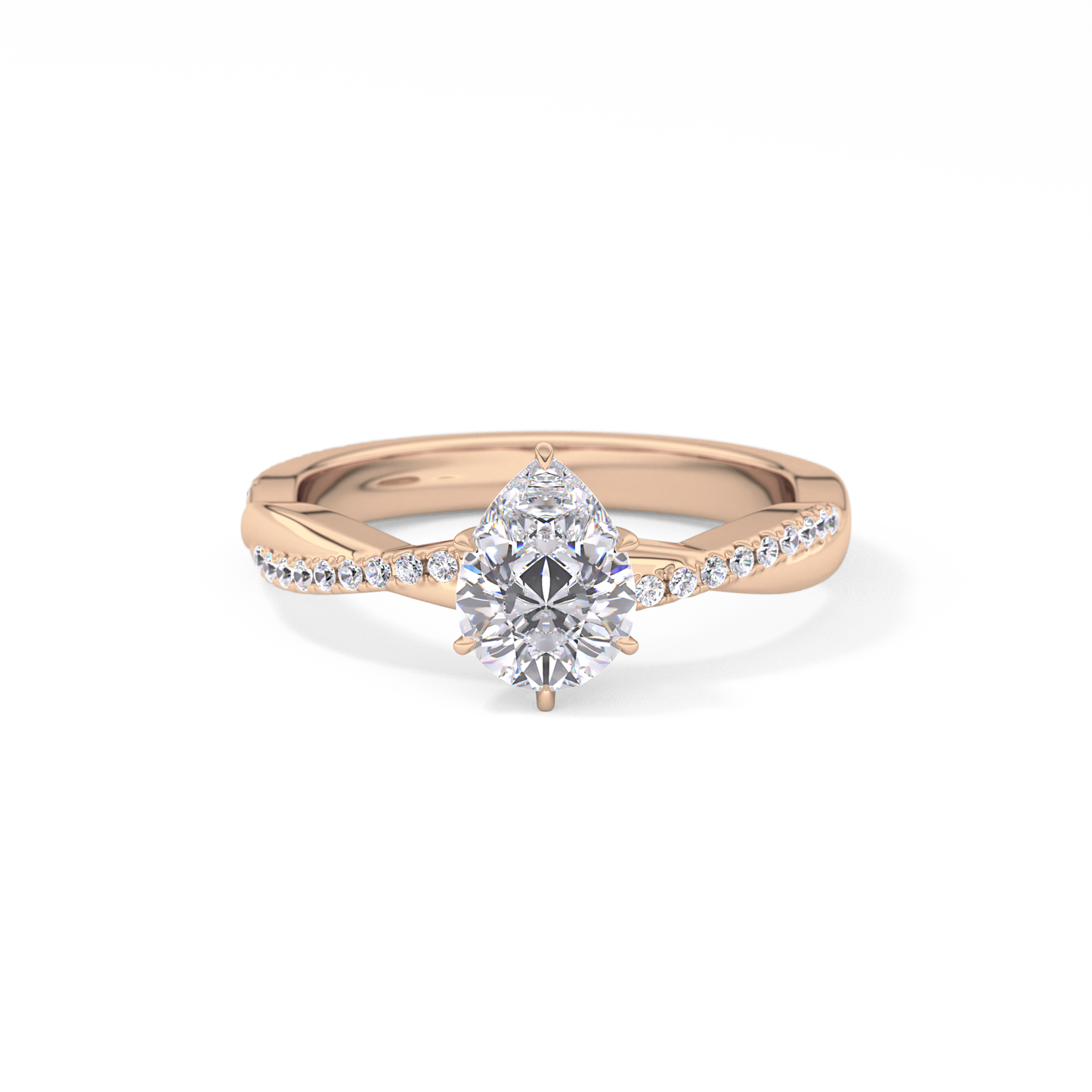 Pear Pave Lab Grown Diamond Engagement Ring