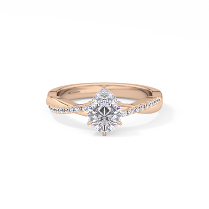 Pear Pave Lab Grown Diamond Engagement Ring