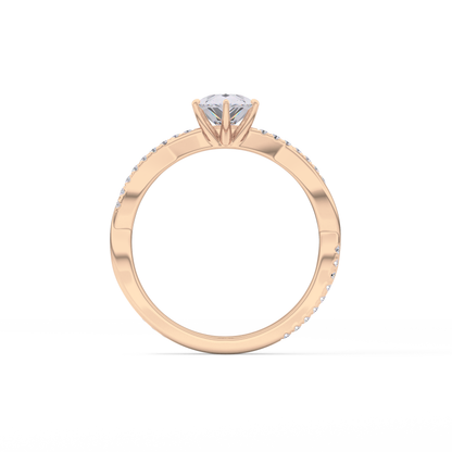 Pear Pave Lab Grown Diamond Engagement Ring